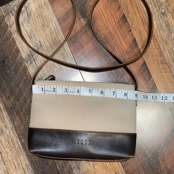 Crazy Horse |A Liz Claiborne Co.| Vintage Canvas & Leather 90’s Shoulder Bag - Picture 11 of 13